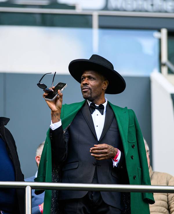 Ex-Gladbacher Mo Idrissou im Borussia-Park am 29. März 2025.