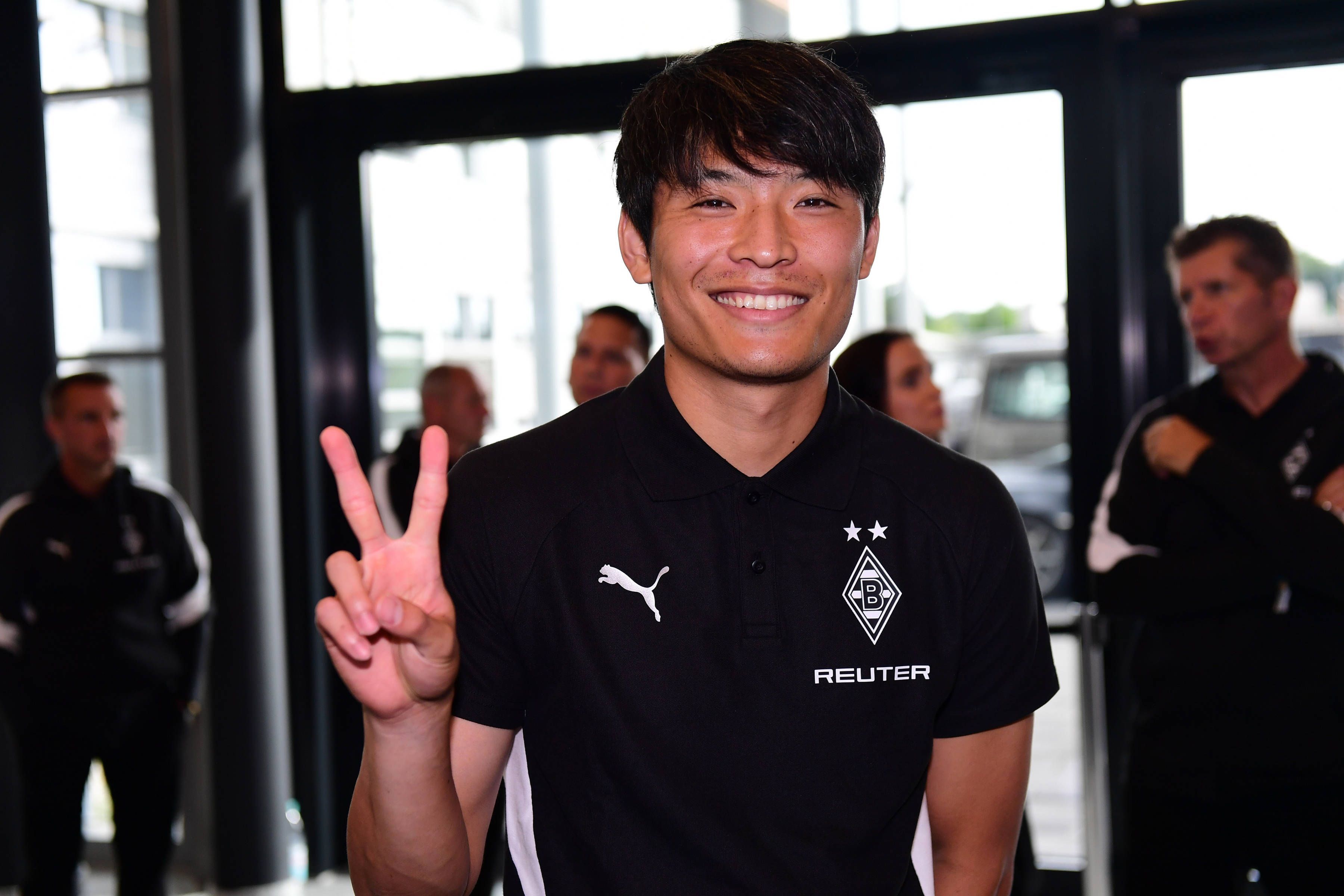 Shuto Machino beim Vereinsjubiläum von Borussia Mönchengladbach.