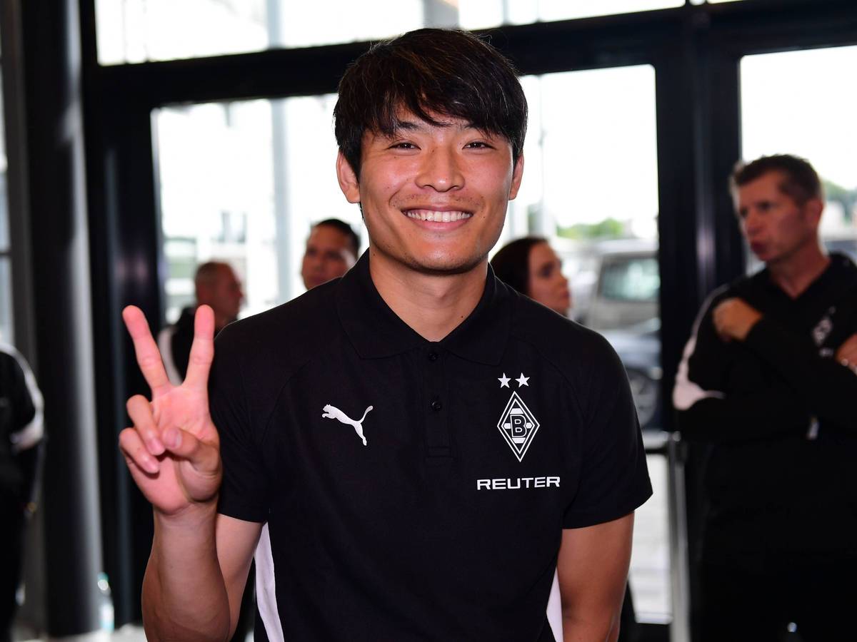 Shuto Machino beim Vereinsjubiläum von Borussia Mönchengladbach.