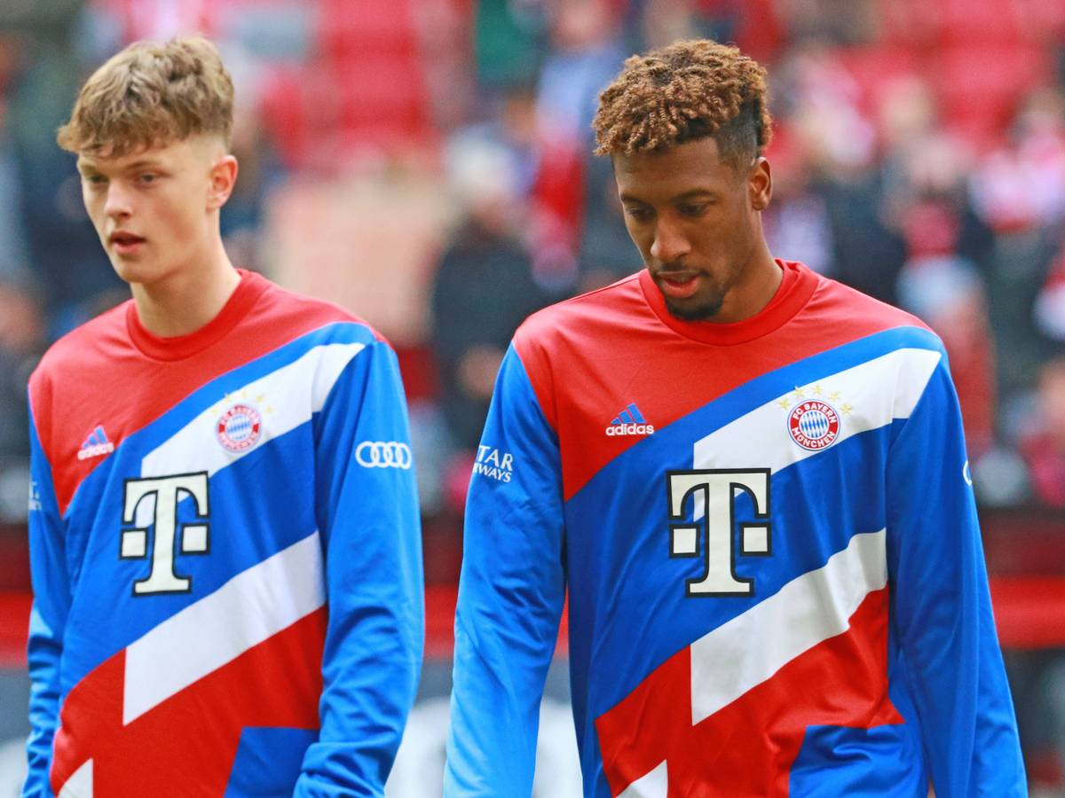 Paul Wanner und Kingsley Coman beim Aufwärmen.