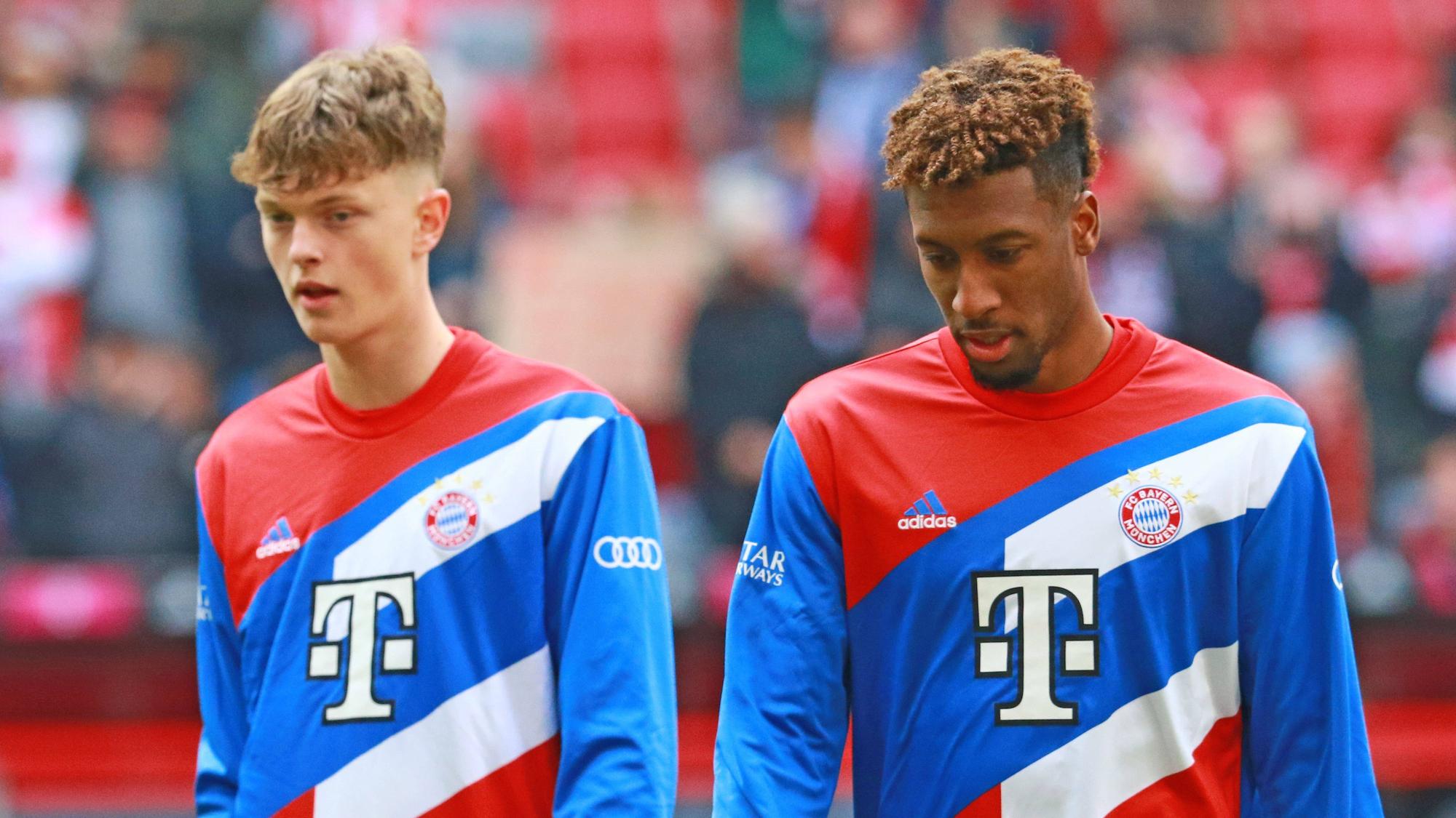 Paul Wanner und Kingsley Coman beim Aufwärmen.