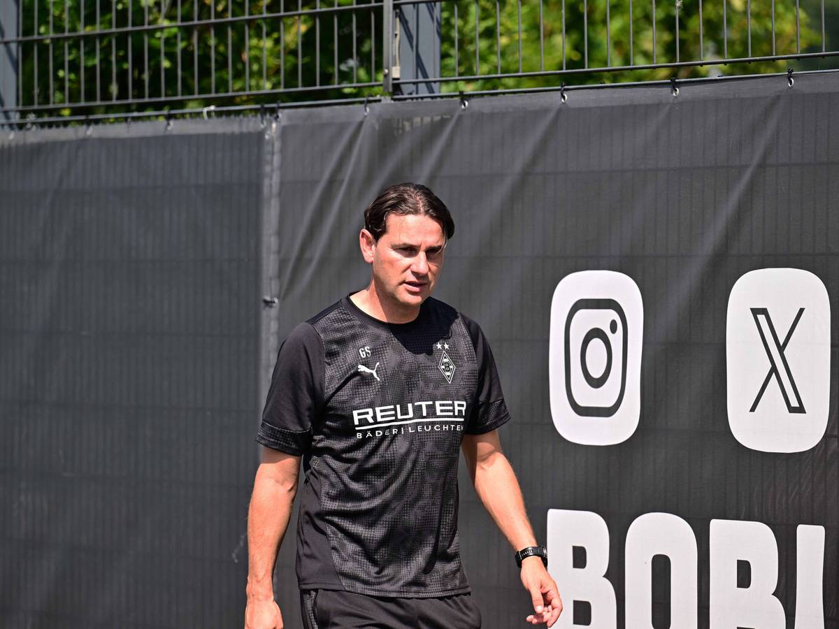 Gerardo Seoane beim Training von Borussia Mönchengladbach.