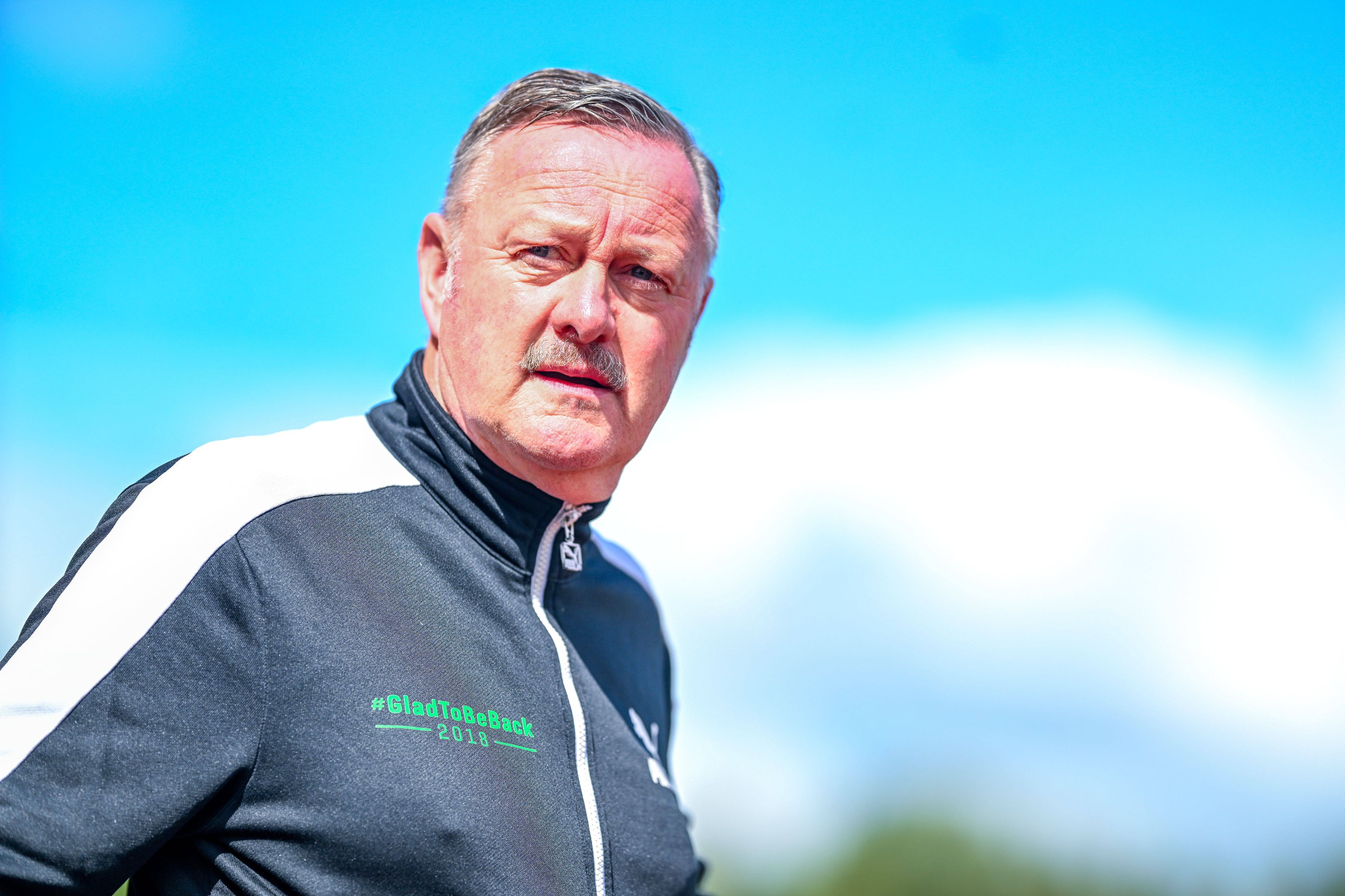 Roland Virkus vor der Partie zwischen Borussia Mönchengladbach und Atlas Delmenhorst im DFB-Pokal.