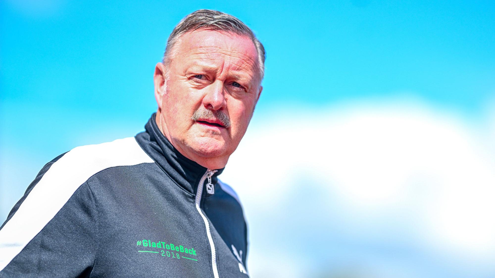 Roland Virkus vor der Partie zwischen Borussia Mönchengladbach und Atlas Delmenhorst im DFB-Pokal.