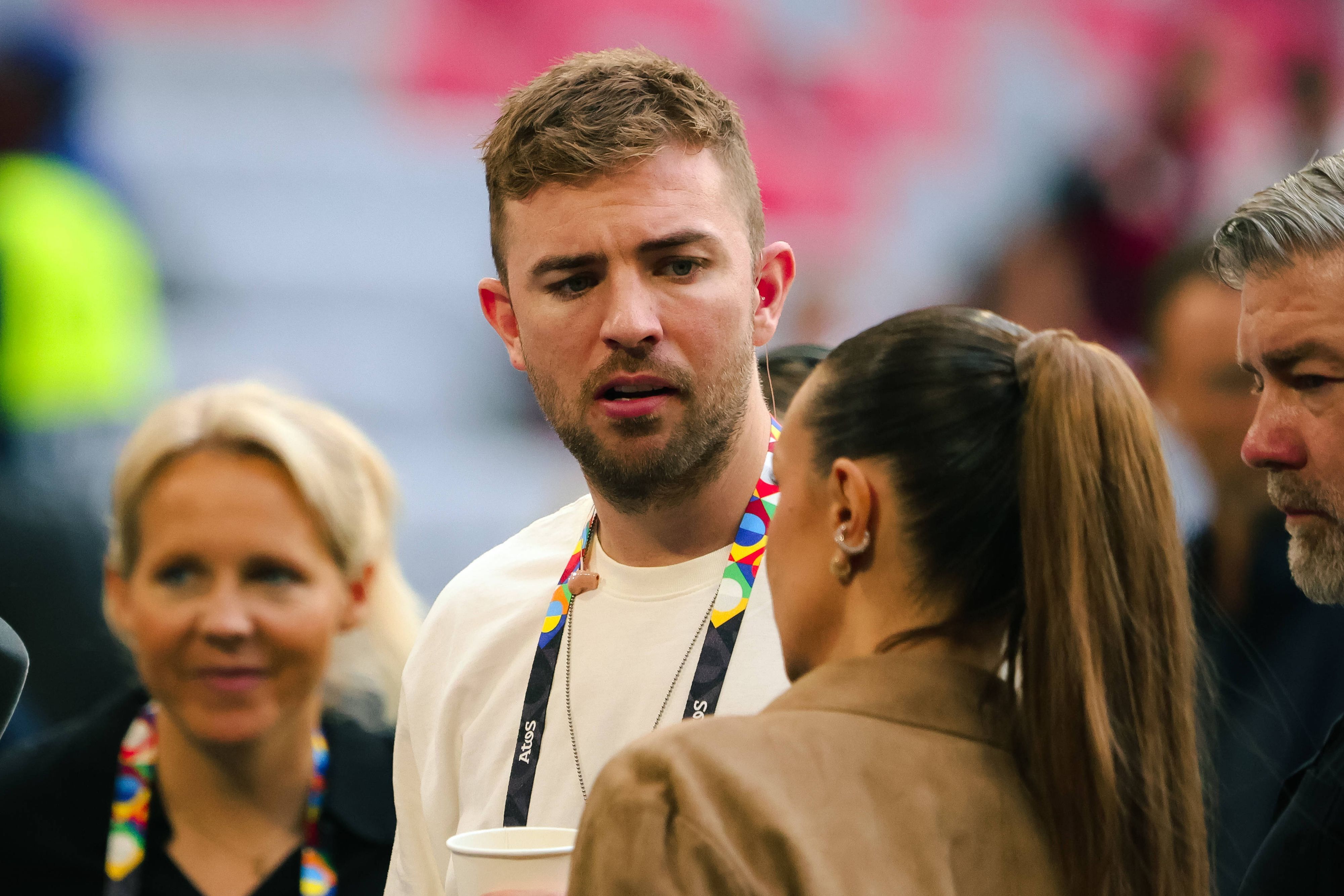 Christoph Kramer als Experte beim Uefa Nations League Halbfinale in der Allianz-Arena im Einsatz.