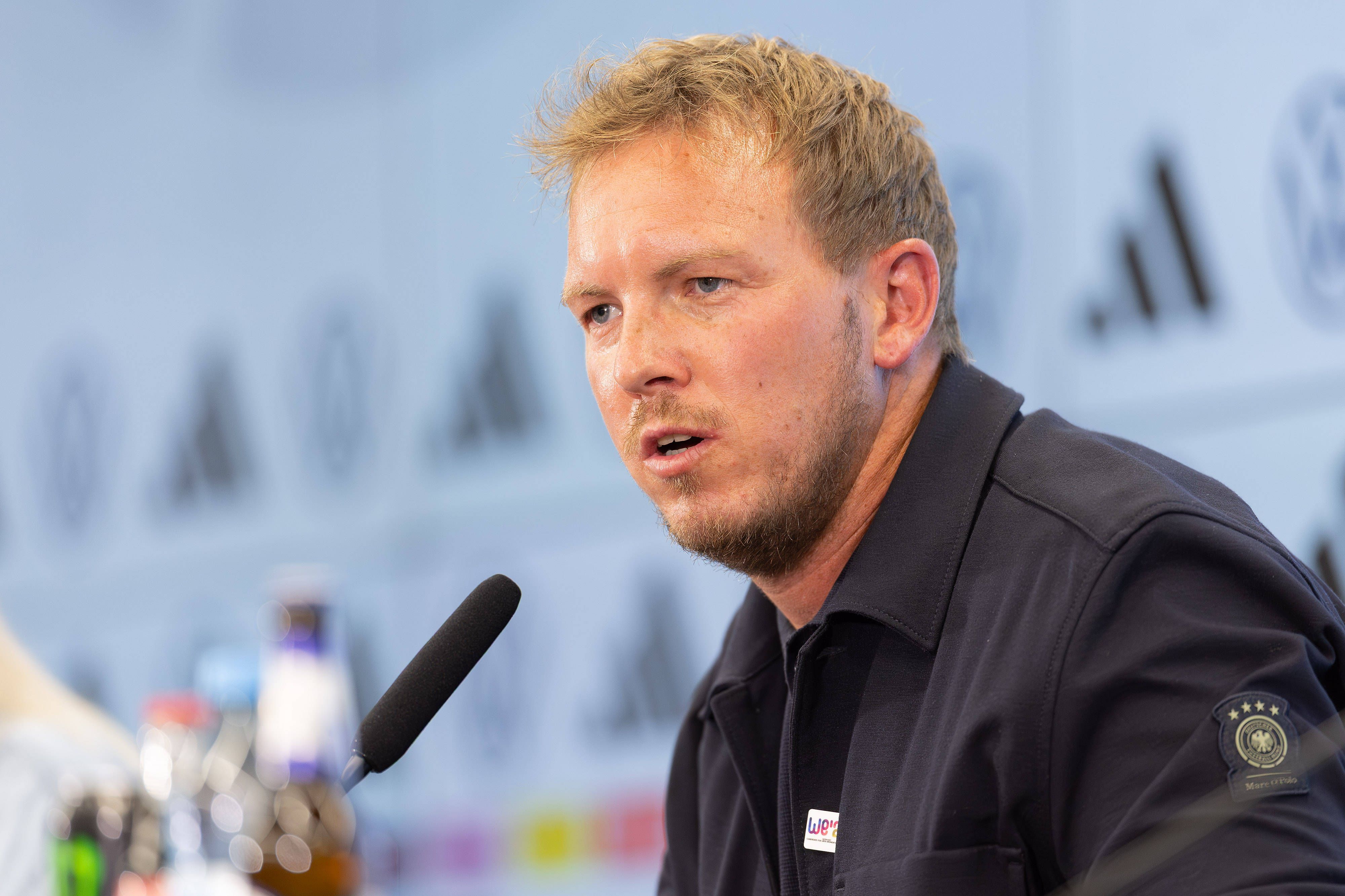 Bundestrainer Julian Nagelsmann auf der Pressekonferenz.