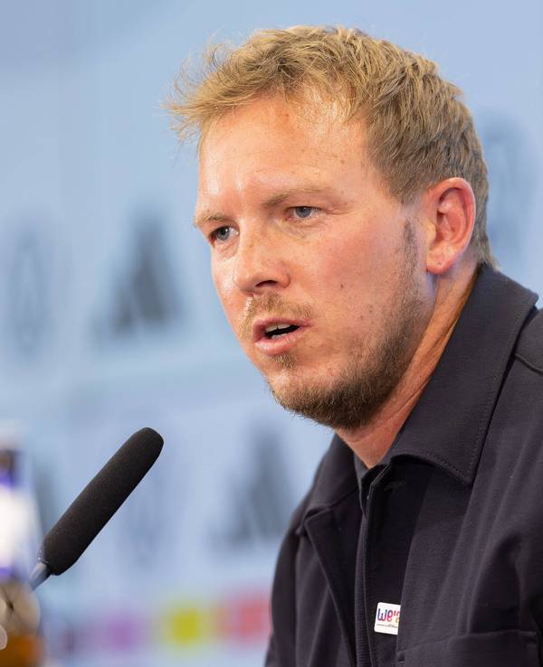 Bundestrainer Julian Nagelsmann auf der Pressekonferenz.