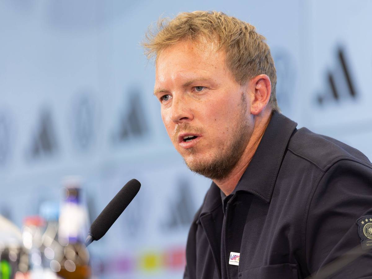 Bundestrainer Julian Nagelsmann auf der Pressekonferenz.