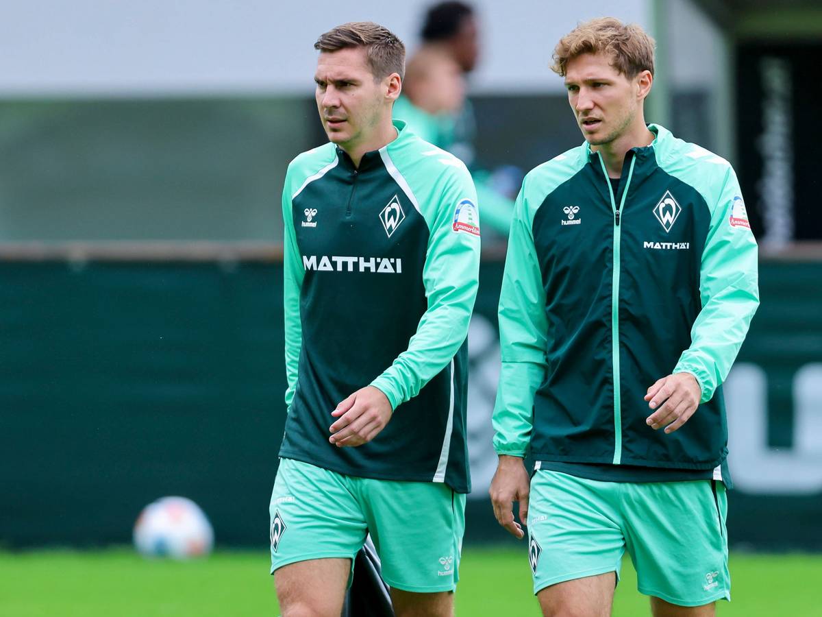 Maximilian Wöber und Niklas Stark im Werder-Training.
