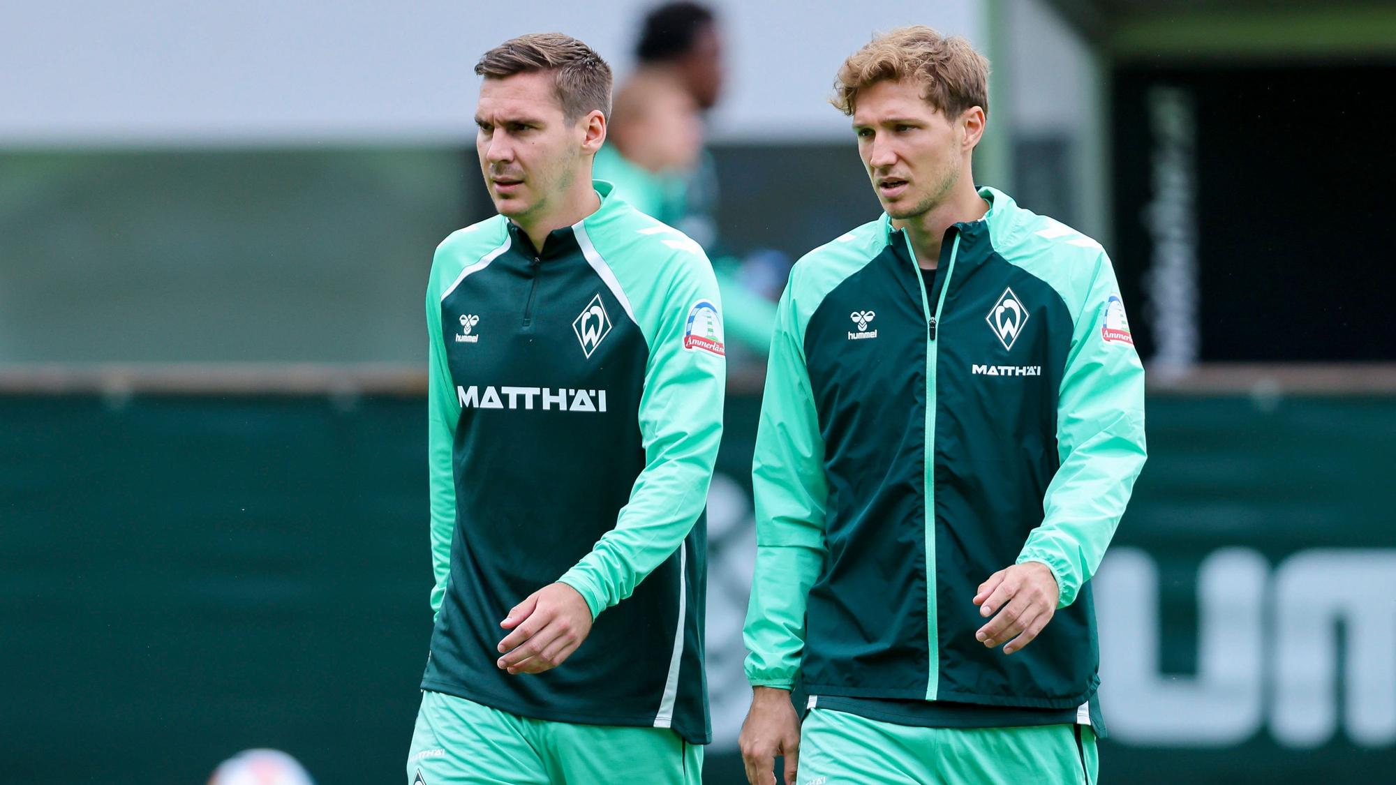 Maximilian Wöber und Niklas Stark im Werder-Training.