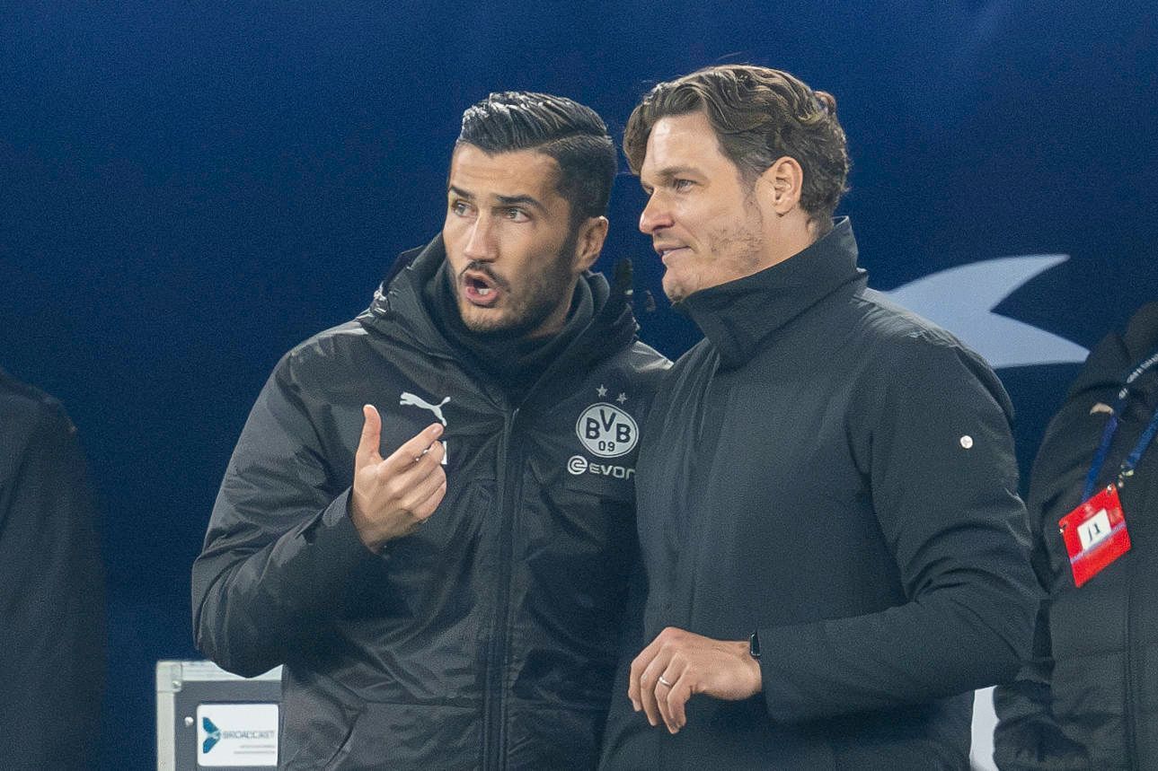 Nuri Sahin und Edin Terzic besprechen sich.