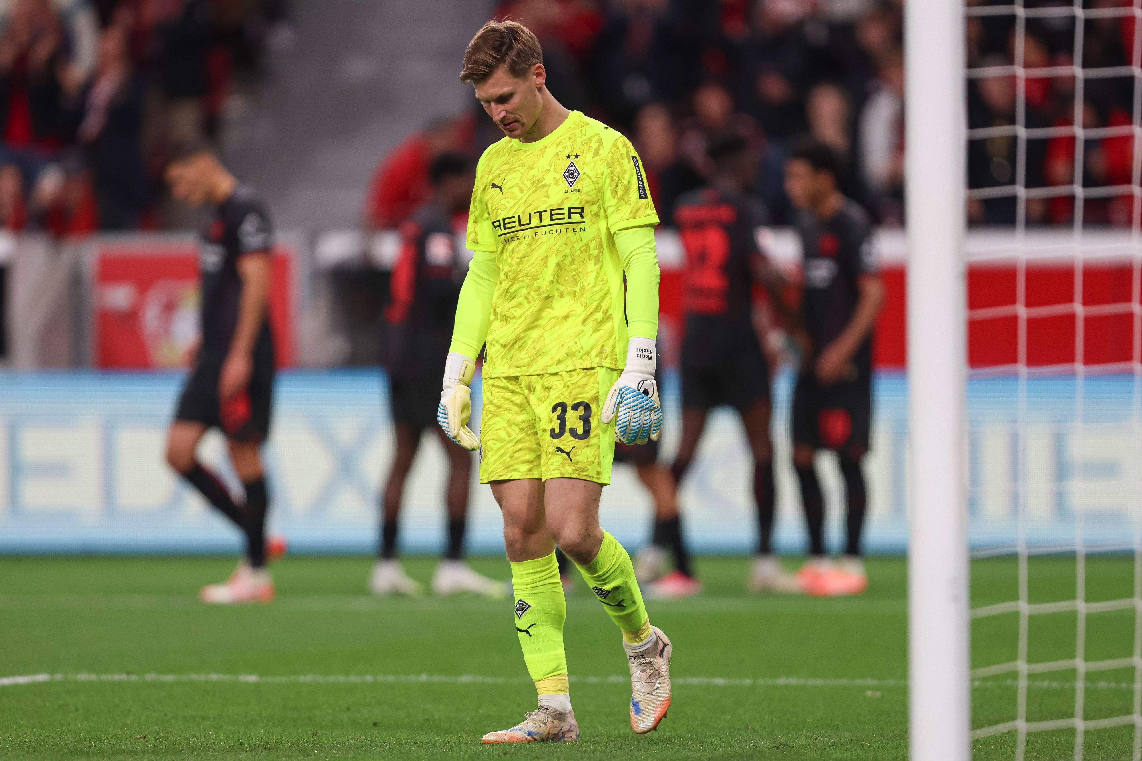 Moritz Nicolas nach dem Treffer für Bayer Leverkusen.