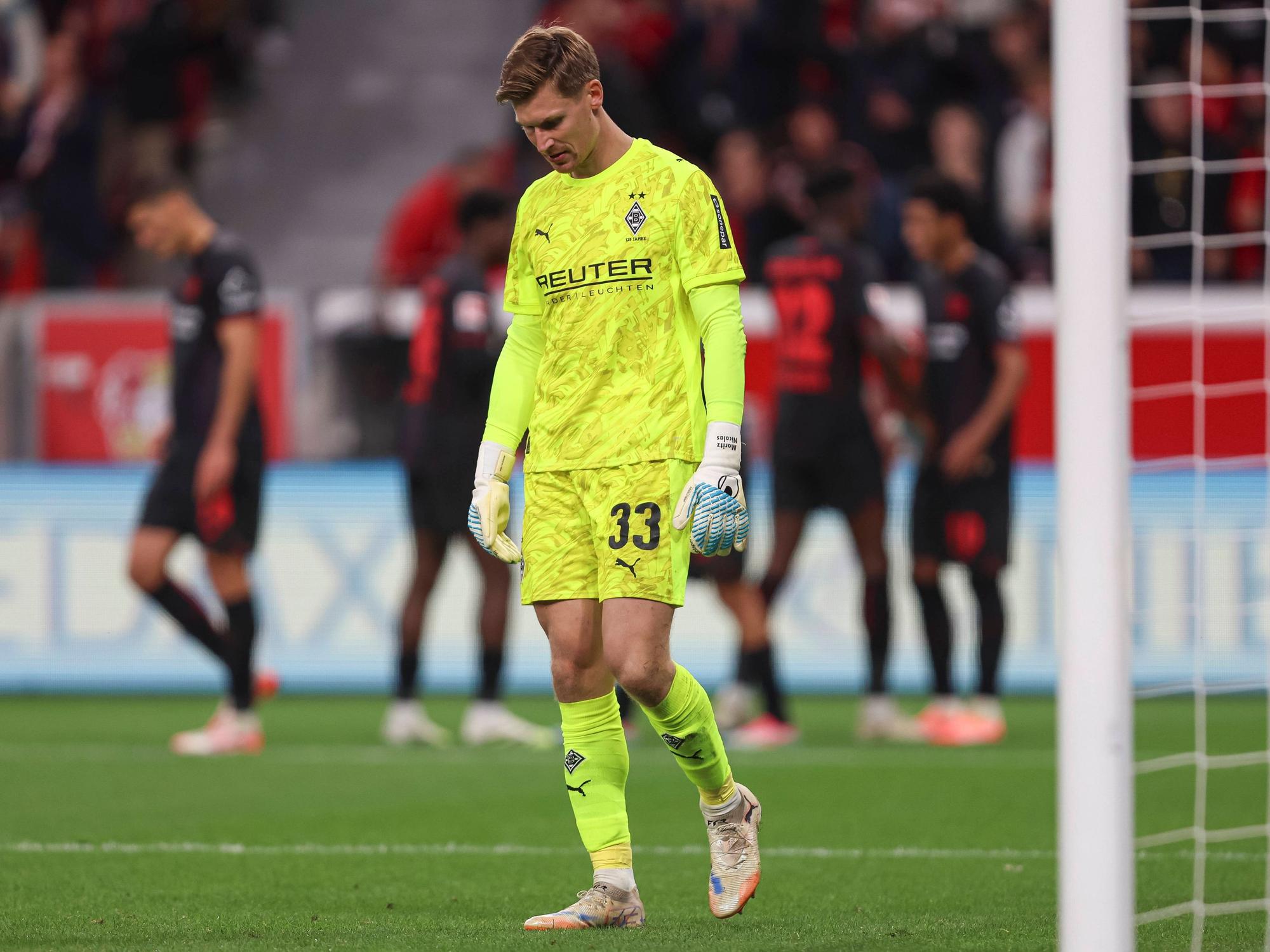 Moritz Nicolas nach dem Treffer für Bayer Leverkusen.