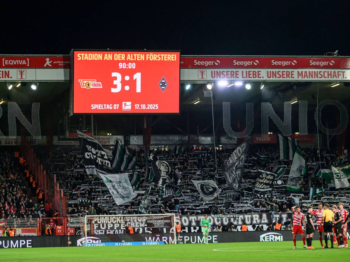 Die Gladbacher Auswärtskurve in der Alten Försterei.