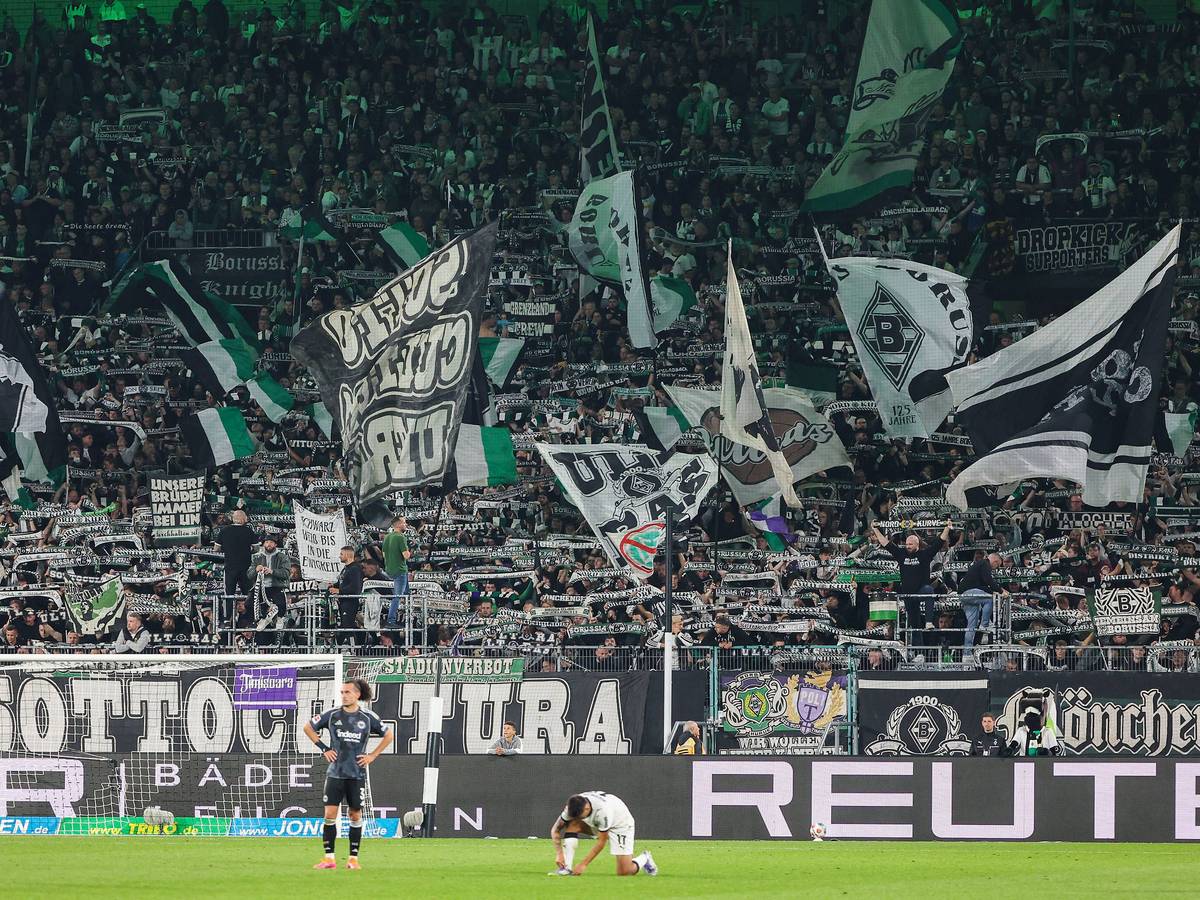 Fans von Borussia Mönchengladbach.