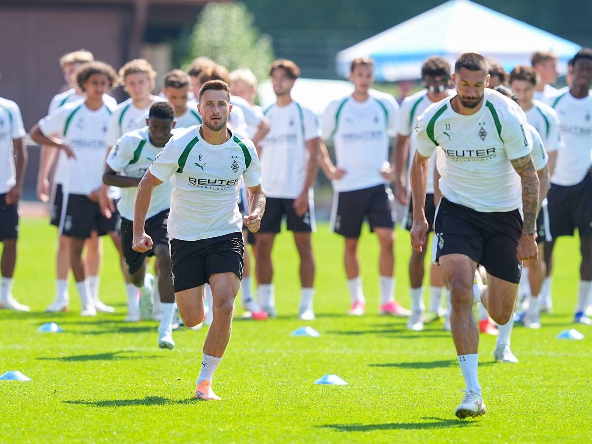 Enzo Leopold und Tim Kleindienst beim Training