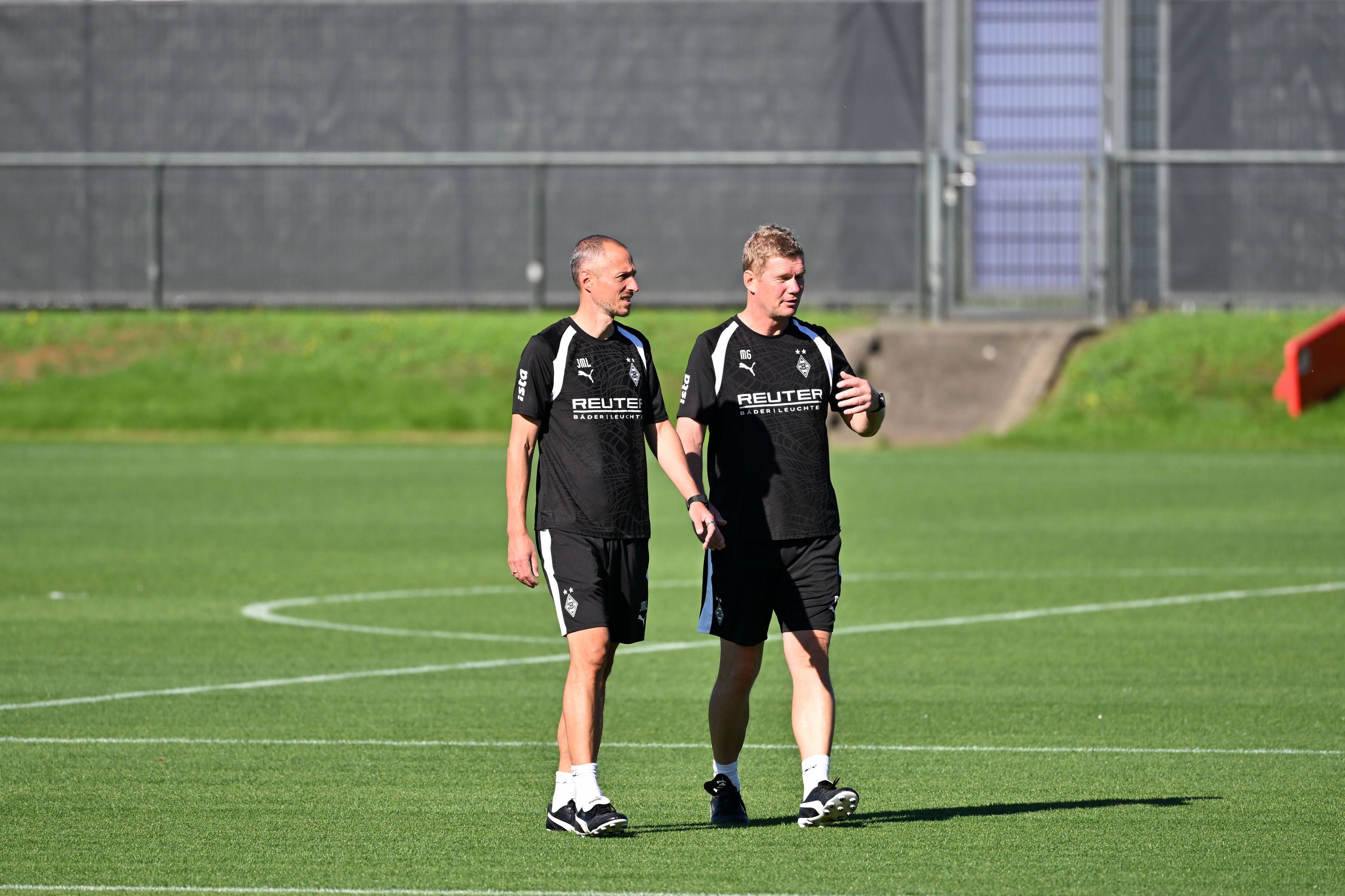 Jan-Moritz Lichte und Markus Gellhaus auf dem Trainingsplatz