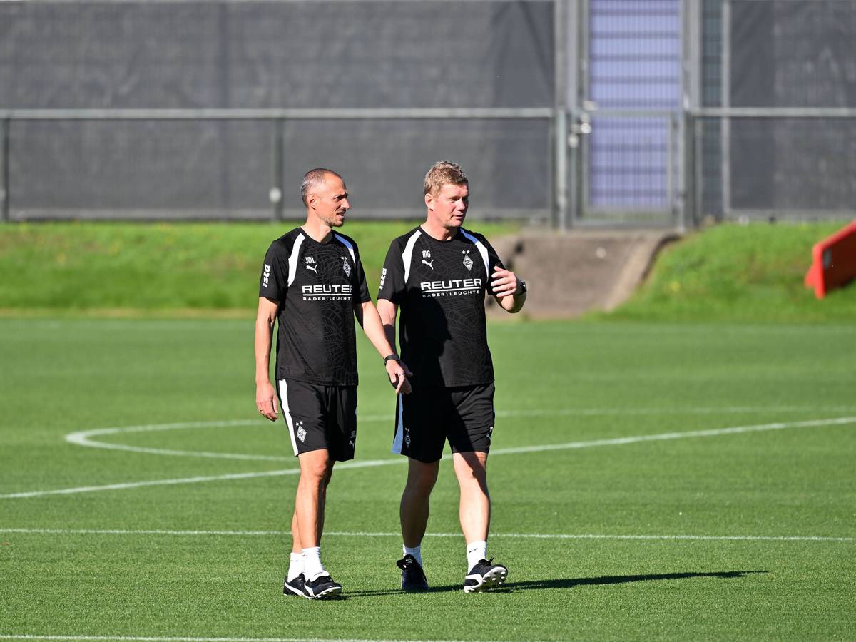 Jan-Moritz Lichte und Markus Gellhaus auf dem Trainingsplatz