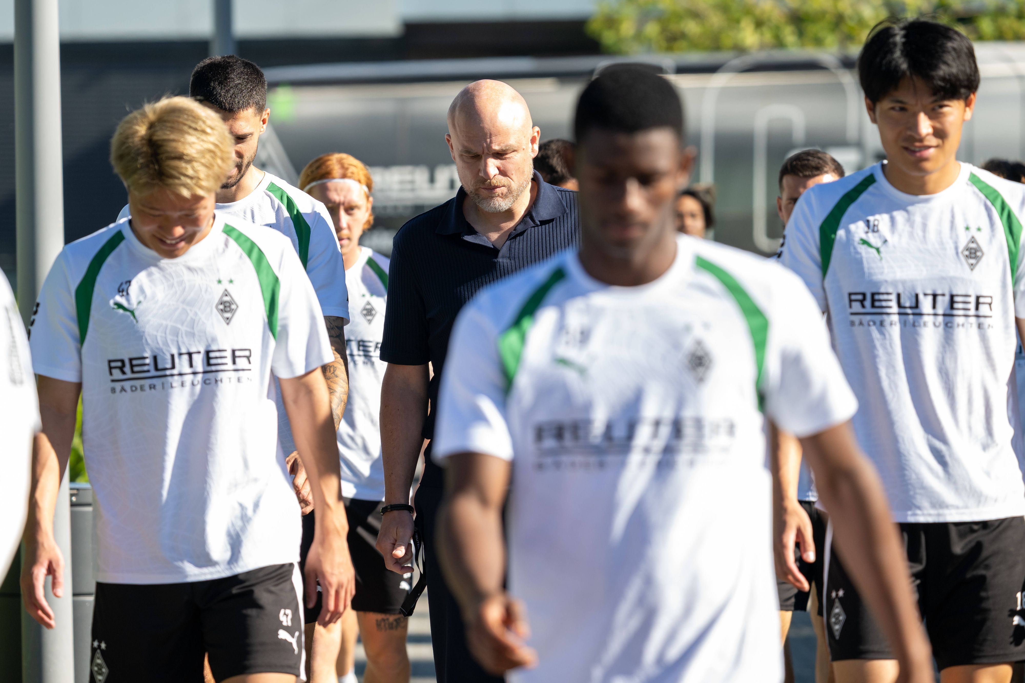 Rouven Schröder und Gladbach-Profis.