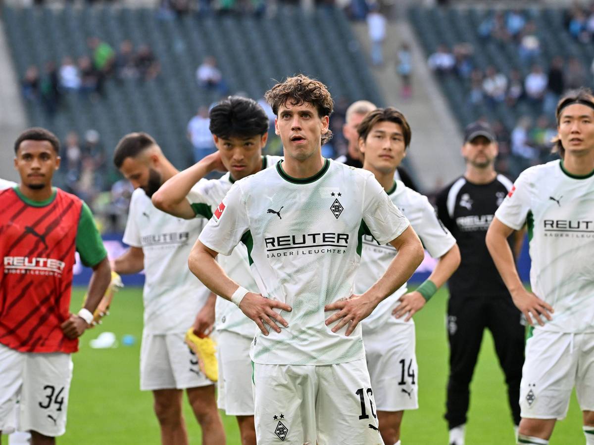 Philipp Sander und Ko Itakura stehen mit ihren Mitspielern enttäuscht vor den Fans.