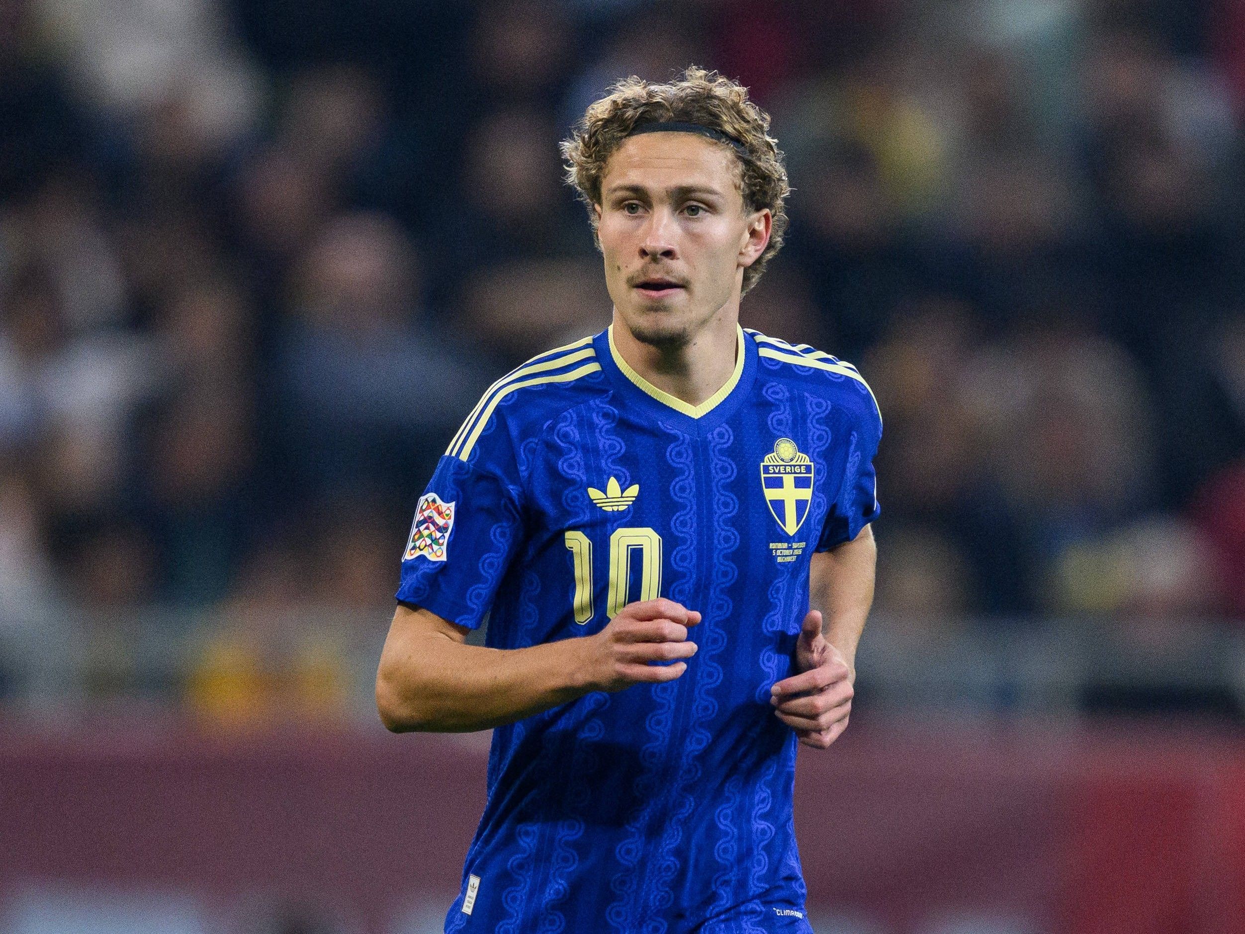 Hugo Bolin im Trikot der schwedischen Nationalmannschaft.