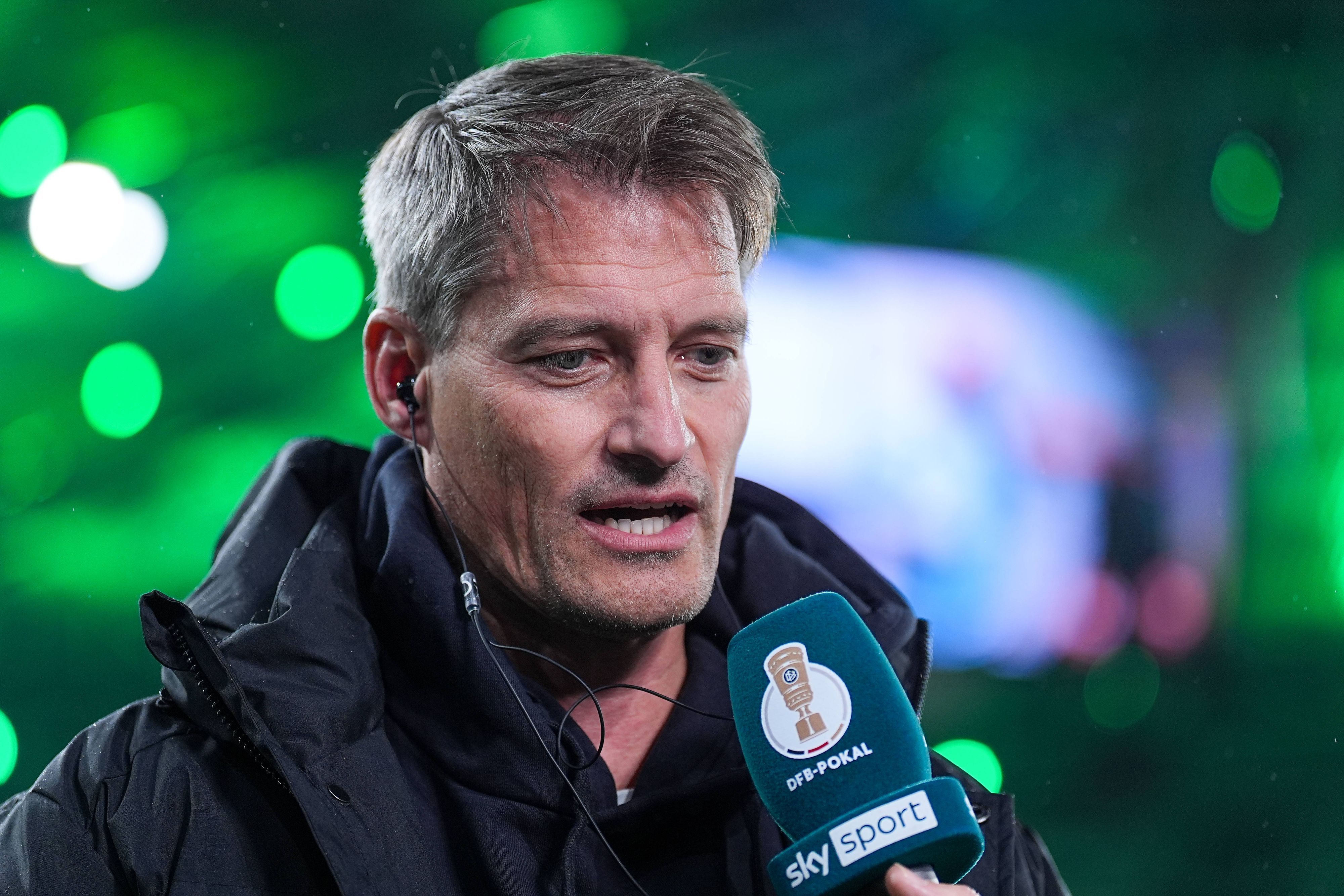 TV-Interview mit Gladbach-Trainer Alexander Blessin.
